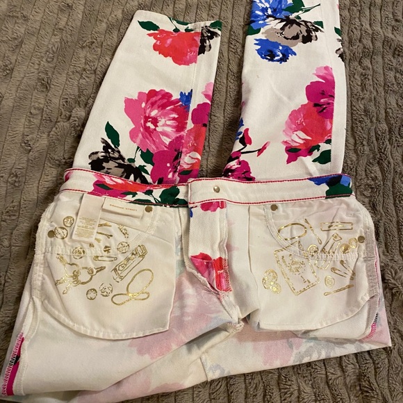 Kate spade white and floral jeans Capri - Picture 7 of 11